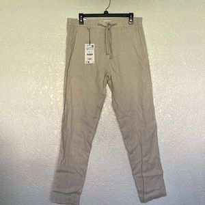 ZARA Men’s drawstring linen pants - size 31